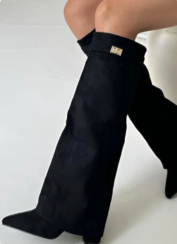 Wide-Leg Shark Boots